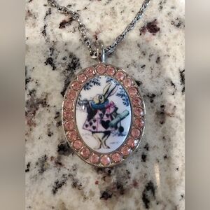 Tarina Tarantino White Rabbit Rhinestone Necklace